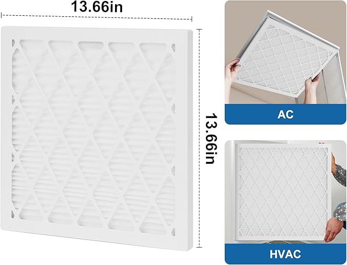 14x14x1 MERV 11 Air Filter, Quality AC/HVAC Furnace Filter，1 Reusable ABS Frame + 4 Pack Replaceable Filter Media，Breathe Fresher and Cost-effective