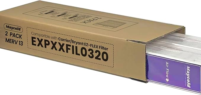 Compatible for Carrier & Bryant EXPXXFIL0320 Air Filter Replacement EXPXXFIL0020 20x25x5 (2-Pack), MERV 13, Foldable Media