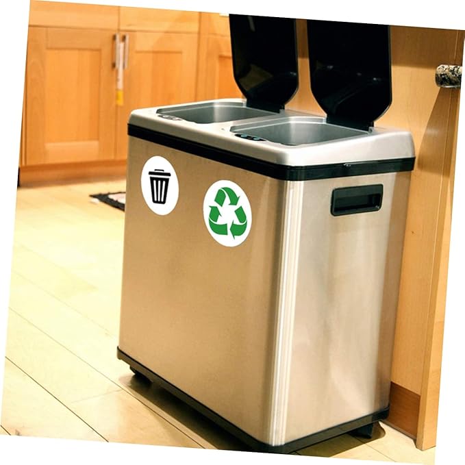 6 Sheets Self-Adhesive Garbage Classification Label Stickers for Waste Sorting Trash Can Decals for Home and Office Use Easy to Apply Waste Container Stickers