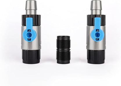 LANDEN Double Tab Connector for Aquarium, Canister Filter Hose Connector, Fish Tank Water Flow Control, Quick Release Valve-16/16X2pcs