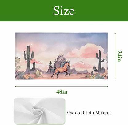 Fluorescent Light Covers for Drop Ceiling Watercolor Running Horse Cactus Magnetic Light Filters, Desert Hill Ombre Sky Ceiling Shade Filters for Home Classroom Office,2x4 ft,1Pack