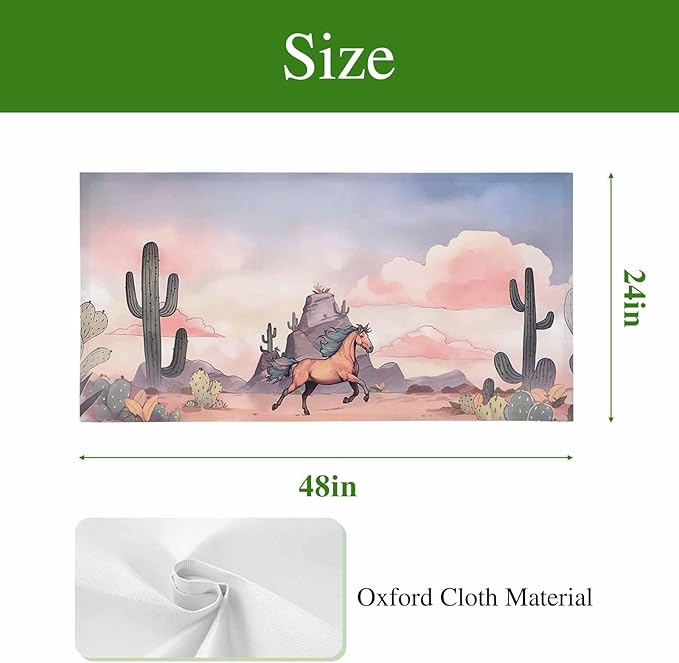 Fluorescent Light Covers for Drop Ceiling Watercolor Running Horse Cactus Magnetic Light Filters, Desert Hill Ombre Sky Ceiling Shade Filters for Home Classroom Office,2x4 ft,3Packs