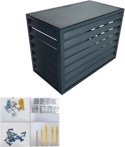 Aluminum Outdoor Condenser Protective Cover, freestanding Enclosure to Cover Garbage Or Ac Units, beautiful and durable appearance, suitable for gardens, balconies, walls, courtyards ( Color : FOUR-BL