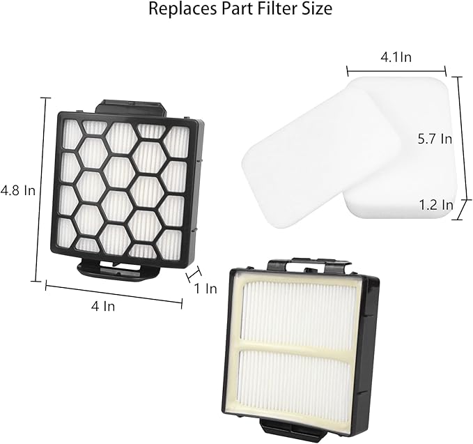 Cherimo NV250 Filter Replacement for Shark NV250 ZU62 ZU60 ZU102 NV150 NV251 NV151 ZU62C NV255 Navigator Rotator Pet Pro Upright Vacuum,Part 1238FT60# 1239FT60