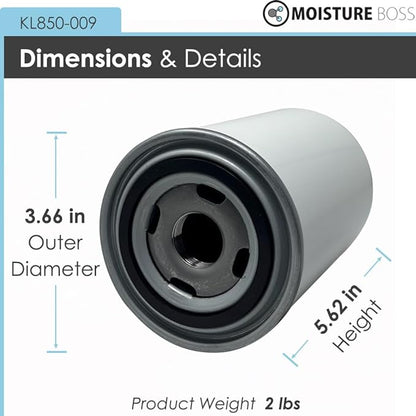Air Compressor Oil Filter - Replacement Filter OEM Compatible with Quincy, Sullair, and Sullivan-Palatek - 10 Micron, 150 PSI, 31/32" - 20 Thread, 5.62" Tall x 3.66" OD