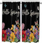 Spring Flowers Bedroom Curtains 63 Inches length, Watercolor Country Colorful Floral Black Window Treatment Curtain Drapes, Rod Pocket Curtain Panels for Living Room Kitchen, 42"x63", 2 Panels