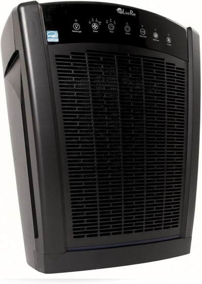 LivePure Bali Series Multi-Room Whole House Large Console Air Purifier, True HEPA Filter Captures Allergens, Smoke, Mold, Pollen, Dust Mites, Slate Black