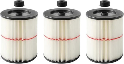 Nispira 9-17816 17816 Red Stripe Replacement HEPA Filter for Craftsman Craftsman Shop Vac Wet/Dry Vacuum 5/6/8/12/16/32 Gallon Larger, 3 Pack