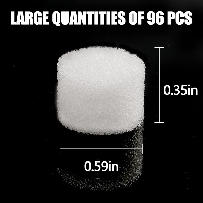Boao 96 Pcs Nebulizer Filters Replacement Air Filter Sponge for Compressor System Accessories, Round White Sponge Air Replacement for Compressor System Cool Mist Device