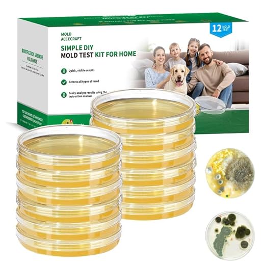 Mold Test Kit for Home -12 Simple Mold Test kit,Test HVAC System,Surfaces & Indoor Air Quality,DIY Mold Detector at Home,Includes Detailed Mold Identification Guide,air Tester