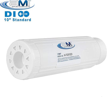APPLIED MEMBRANES INC Deionization Water Filter Cartridge for Ultra Pure Water | 10 Inch Standard DI Filter | High Purity Semiconductor Grade Mixed Bed DI Resin | Great for Aquarium and Reef H-F2510DI