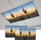 Fluorescent Light Covers for Drop Ceiling Desert Cactus Sunset Magnetic Light Filters, Tropical Plant Natural Scenery Ceiling Shade Filters for Home Classroom Office,2x4 ft,2Packs