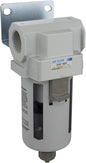 PneumaticPlus SAF400-N06B Compressed Air Particulate Filter 3/4" NPT, 10 Micron - Poly Bowl w/Manual Drain, Bracket