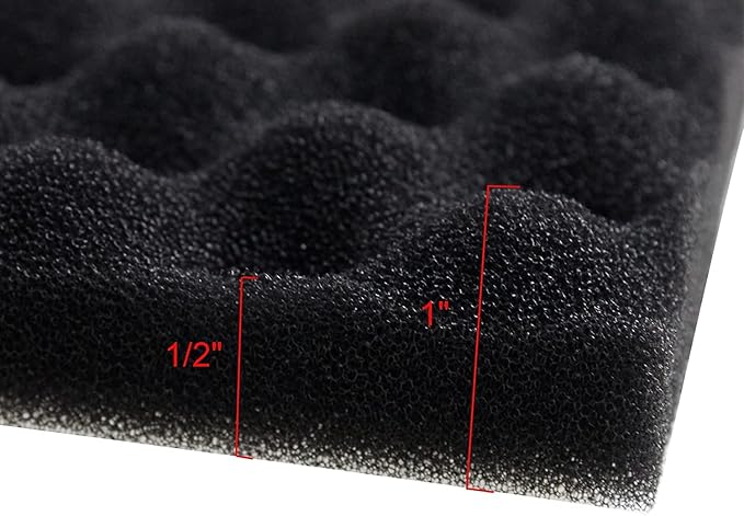 Wave Point Aquarium Bio Sponge Foam Filter Media Pad Cut-to-fit for Fish Tank Sump Pond 17" x 11" x 1/2" to 1" (2 Sets (6 PCS))