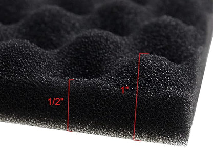 Wave Point Aquarium Bio Sponge Foam Filter Media Pad Cut-to-fit for Fish Tank Sump Pond 17" x 11" x 1/2" to 1" (2 Sets (6 PCS))