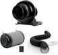 iPower 4 Inch 195 CFM Inline Fan Air Carbon Filter with Hook, 8 Feet Ducting Combo, for Grow Tent Ventilation, Kits, HVAC Heating Cooling