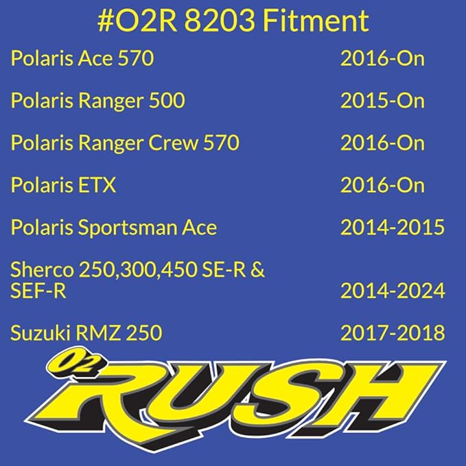 O2 RUSH High-Performance Single-Stage Foam Air Filter fits Sherco 150/250/300/450/500 SE-R SEF-R (2013-2025) – Replaces (OEM 3043) Washable & Reusable