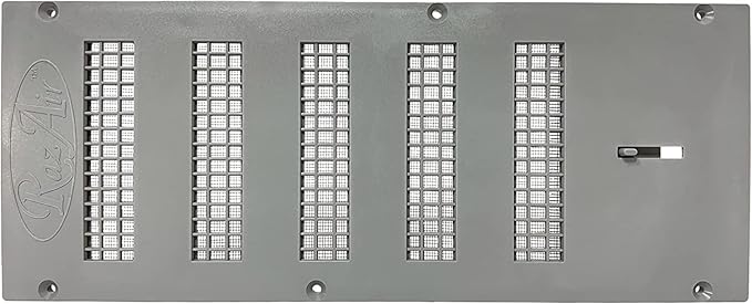 RazAir™ Foundation Vent with Damper and Screen - 16"x 6.5" Weatherproof and Paintable ABS – Easy to Install Moisture Mold Reducing for Crawl Space, Outdoor, Garage, and Home Improvement