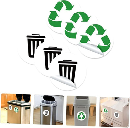 Garbage Sorting Stickers Set 6 Self-Adhesive Waste Classification Labels for Trash Cans Colorful Design for Home Recycling