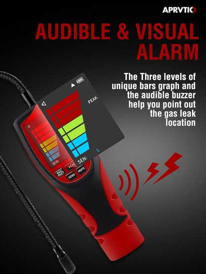 Refrigerant Leak Detector for Air Source Heat Pumps, Aprvtio ALD-200 PRO ASHP Freon Leak Detector for R410A, R407C, R32, R1234ze.16 Inch Sensor Probe with 0.14oz./yr. Max. Sensitivity