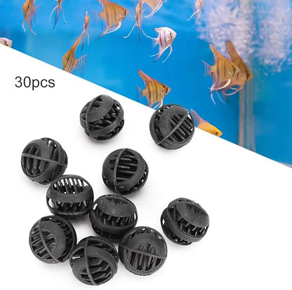 30 Pack Biofiltration Filter Balls, Removes and Nitrites, Reusable Plastic, for Freshwater and Seawater Aquariums