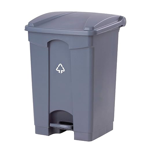 Outdoor Trash can Outdoor Sorting Trash can Large Pedal Type Waste bin with lid 11.8 Gallon Plastic Commercial Outdoor Garbage can, 4 Colors Trash Can (Size : Gris)