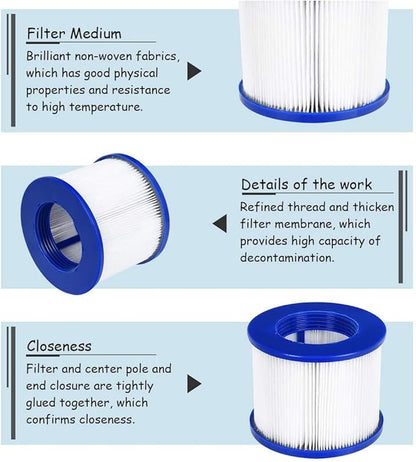 EDOSTORY Hot Tub Filter Replacement Cartridges, Fold White Filter Paper for Many Massage Pool Models Brand