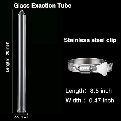 Chunful Glass Extractor Extraction Filter Tube 30" Long 50mm Diameter Thick and Sturdy Extraction Filter Tubes with Stainless Steel Clamp