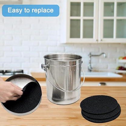 3 Pack Charcoal Filters for Compost Bucket, 6.7inch Compost Filter for Countertop Bin, Compost Pail Replacement Activated Carbon Charcoal Filters, Home Bucket Compost Bin Refill, Round