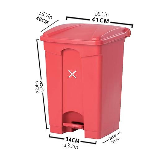 Outdoor Trash can Outdoor Sorting Trash can Large Pedal Type Waste bin with lid 11.8 Gallon Plastic Commercial Outdoor Garbage can, 4 Colors Trash Can (Size : Gris)