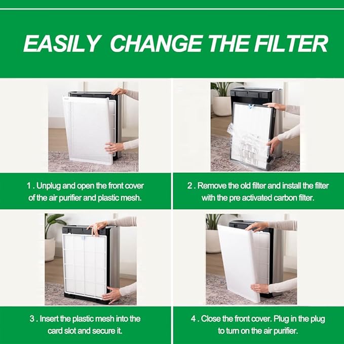EverestAir Filter Replacement for Levoit EverestAir Air Purifier 2 Pack High-Efficiency Activated Carbon Everest Air Filters Compare to Part # EverestAir-RF