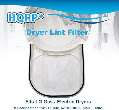 HQRP Dryer Lint Filter Assembly fits LG DLE0332W, DLG0332W, DLE0442G, DLG0452G, DLE0442W, DLG0452W, DLE1310W, DLG1320W Dryers
