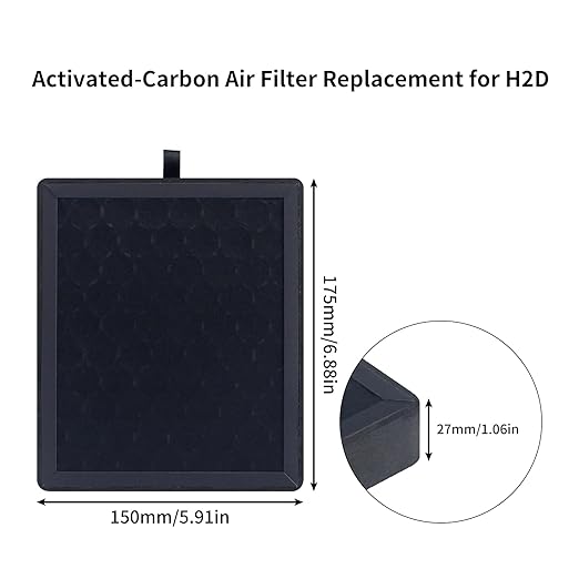 3D Printer Accessories Activated Carbon Air Filter for BambuLab H2D H2S H2C: High Adsorption Capacity - Filtering of Printing Gases Must Have Purifier Replacement