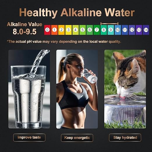 Under Sink Alkaline Water Filter with Faucet, 2-Stage Water Filter System Reduces Heavy Metals, Chlorine, Sediment, Improves pH and Taste, Remineralization, NSF 42&53 Certified