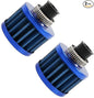 MUGE RACING 2Pcs Air Filter Cold Air Intake Filter Breather 12mm Valve Cover Breather Filter For Car and Motorcycle(Blue)