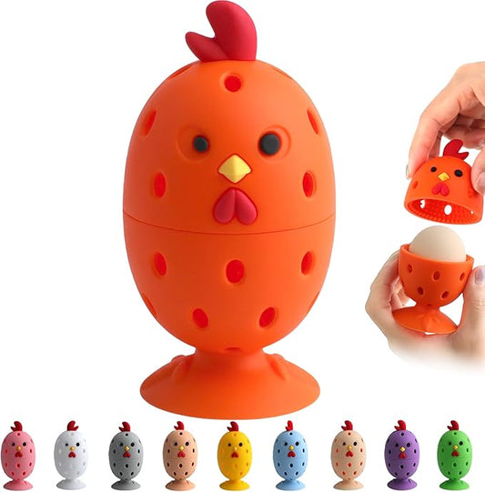Egg Brush Cleaner, Egg Cleaner for Fresh Eggs, Cute Chick Shaped Egg Wash and Brush, Washing Egg Tool for Standard Sized Eggs (Orange)