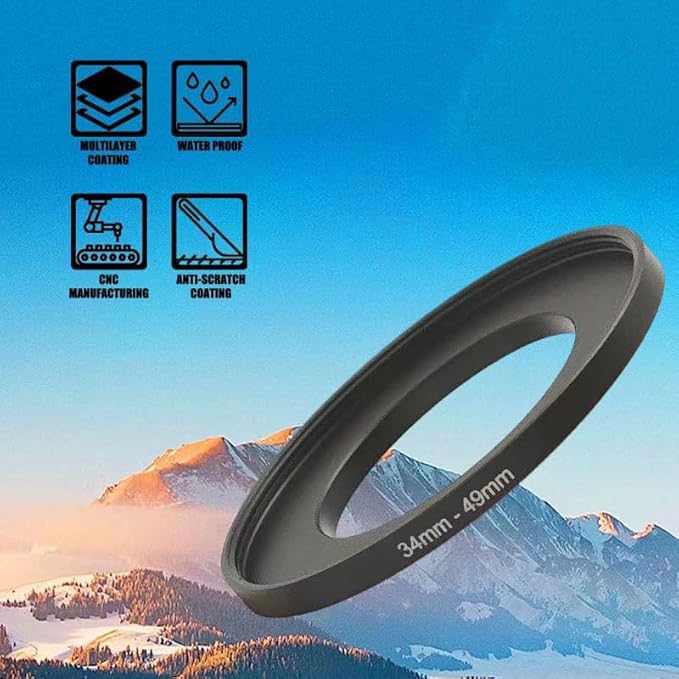 YAMAFOO 52mm to 42mm Step-Up Ring/Step Down Rings Filter Adapter for All Brands UV ND CPL Metal Ring Step-Up Rings Adapter Filter,Black (52-42)