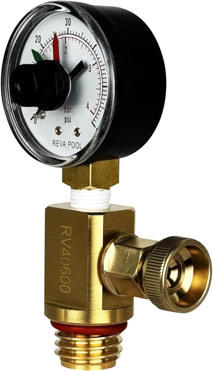 RV40600 (98209800) Brass Air Relief Valve | Compatible with Pool Filter Systems - FNS, Clean and Clear, Quad DE, 4000 Series Filters I Essential Pool Maintenance Accessory, Yellow/Black