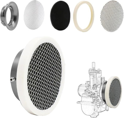 Carburetor Velocity Stack Air Filter Cleaner 55mm Modified Alloy with Sponge Filter Steel Mesh for PWK32-34mm Shortest Fast Intake Suggest Small Displacement (Titan New,55mm)