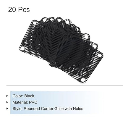 MECCANIXITY 20PCS PC Dust Filter, 40mmx40mm PVC Computer Case Cooler Dustproof Mesh Cover Fan Grills for Computer Chassis Speaker, Black