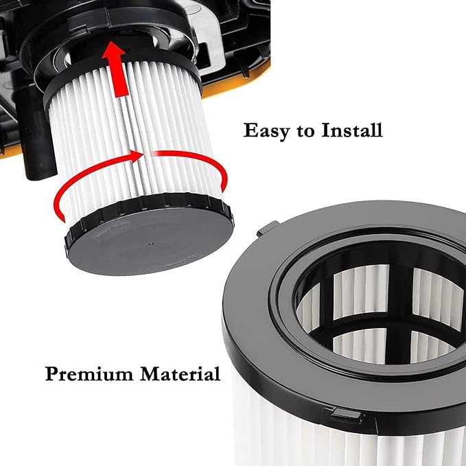 2 Pack DCV5801H Wet/Dry Vacuum HEPA Replacement Filter Compatible with DeWalt DCV580 & DCV581H, Reusable and Washable