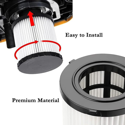 2 Pack DCV5801H Wet/Dry Vacuum HEPA Replacement Filter Compatible with DeWalt DCV580 & DCV581H, Reusable and Washable