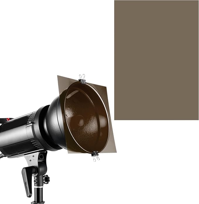 Lystaii 9pcs Gel Light Filter Color Correction Colored Overlays Transparent Color Film Lighting Gel Filter Plastic Sheets Correction 11.7 by 8.3 Inches for Film, Video, Photo, Stage (Tea Black)