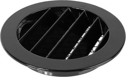 Repa Market 4" Inch Aluminum Black Soffit Air Vent Cover - Louvered Round Gable Vent with Mesh Screen - Exhaust/Intake Ventilation Grill for House, Bathroom - Indoor/Outdoor Metal Duct Grate