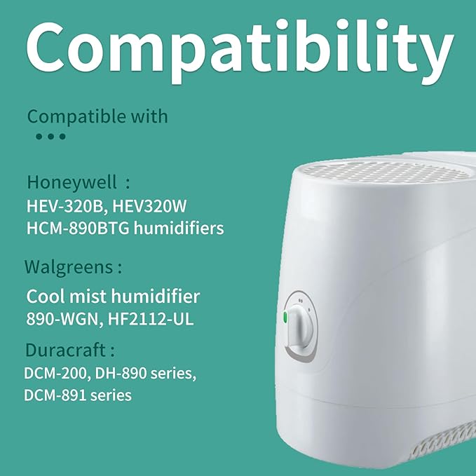 HC-888 Humidifier Filters for Walgreens Humidifier, LHoneywell HC 888 Series, HCM 890 Series, HEV-320 Series, Replace for Walgreens Humidifier Filters, Long Last, 6-Pack