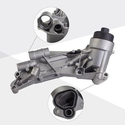 Upgrade aluminium Oil FILTER HOUSING With Engine Oil Cooler and aluminium cap compatible with Chevy Cruze Aveo Sonic Malibu，Pontiac G3，Saturn Astra 1.6L 1.8L