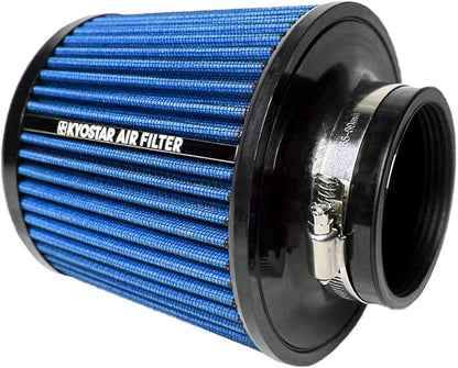 Universal 3" 76mm High-Flow Air Filter, Reusable Cone Cold Air Intake, High Performance, Washable, Clamp-On Car High Flow Dry Air Kit, Flange Diameter: 3 Inch, Filter Height: 6.4 Inch, Green