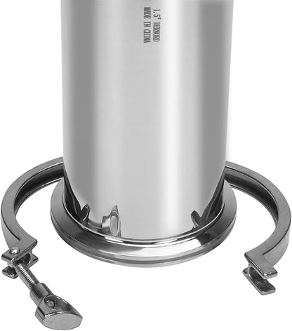 DERNORD 1.5 Inch Tri-Clamp Filter - SS304 Sanitary Fittings Inline Straight Strainer with 150 Mesh Stainless Steel Screen
