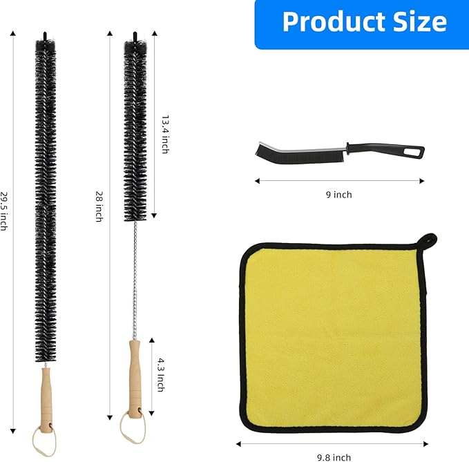 Dryer Vent Cleaner Kit 5 Pack for Fire Prevention-Home Essentials Long Flexible Dryer Vent Brush for Lint Trap-Multipurpose Household Cleaning Tools