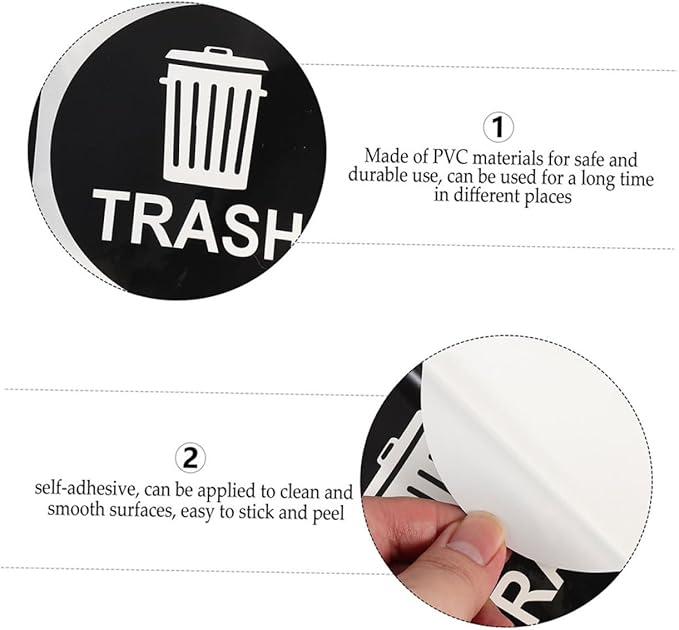 DOITOOL 8pcs Waterproof Trash Can Stickers for Recycling Classification Sturdy Waste Sorting Labels for Home Kitchen Office Use